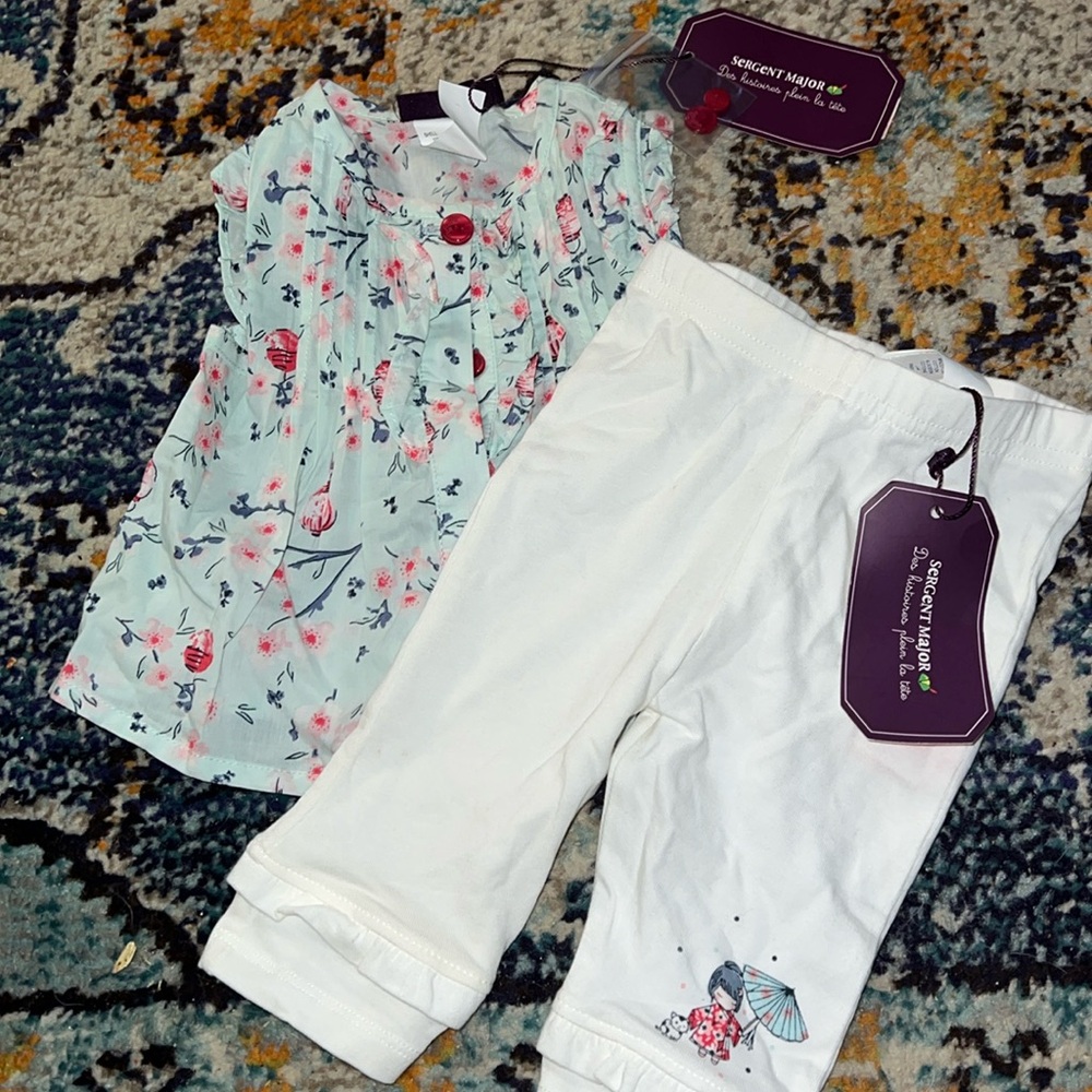 French kids clothing brand SERGENT MAJOR 2 piece NWT set 3 months.